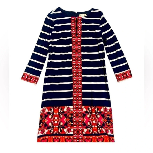 Beautiful Eliza J dress  size 4 lined with back zipper polyester/spandex - Picture 1 of 9